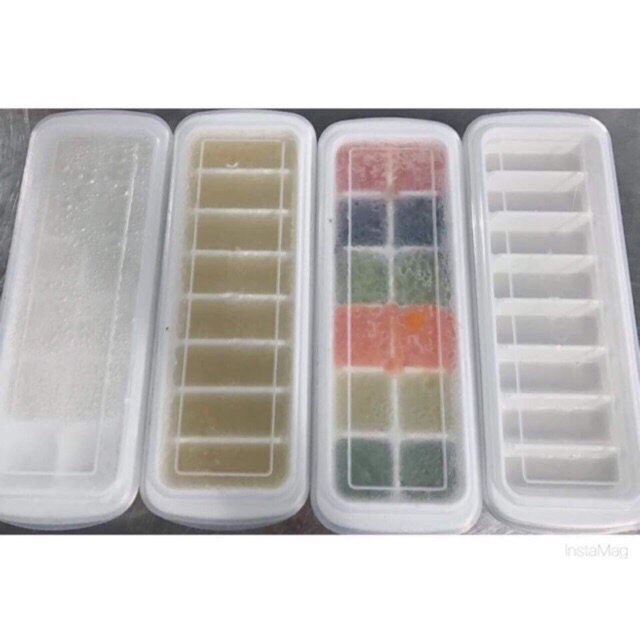 Khay đựng đồ ăn dặm Ice Tray Inomata Nhật Bản có nắp