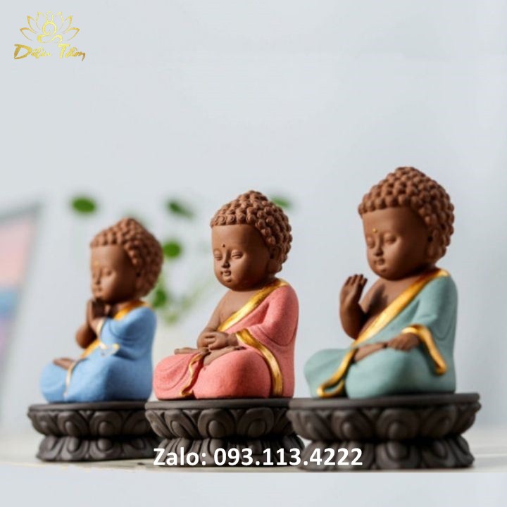 Tượng phật ADIDA chất liệu gốm tử sa cao cấp, thích hợp để trang trí nhà cửa, ô tô, bàn làm việc, quà tặng
