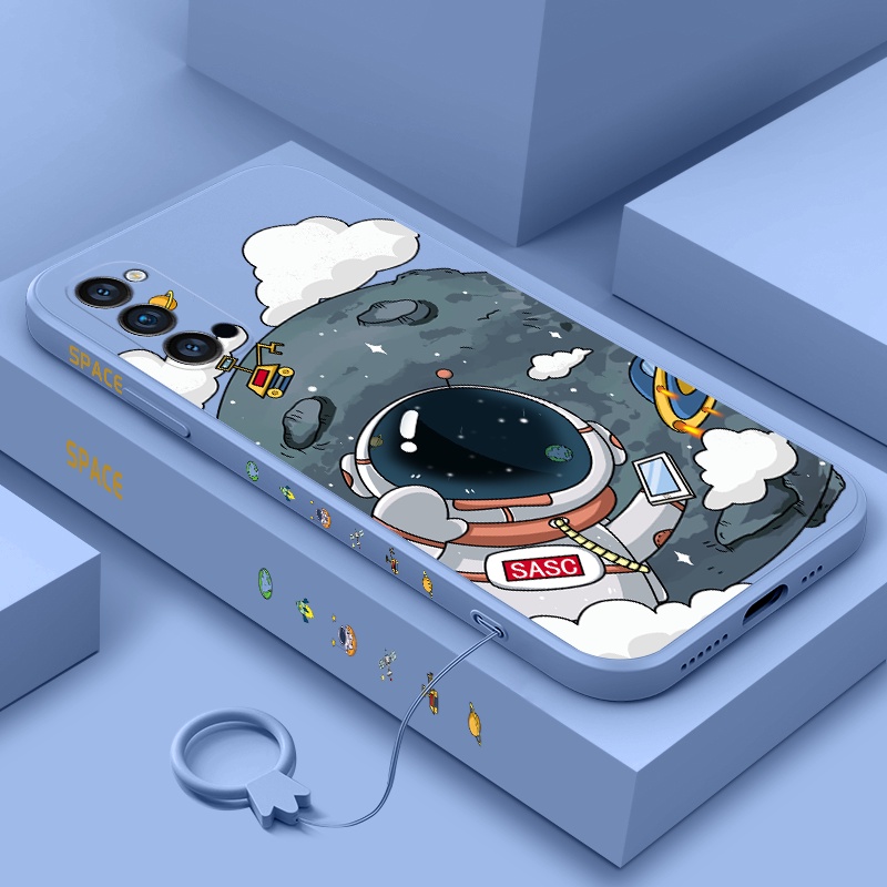 Ốp Điện Thoại TPU Silicon Thẳng Hình Phi Hành Gia Cho oppo reno 4 reno 5 reno 3 reno2 f reno 6 reno 7