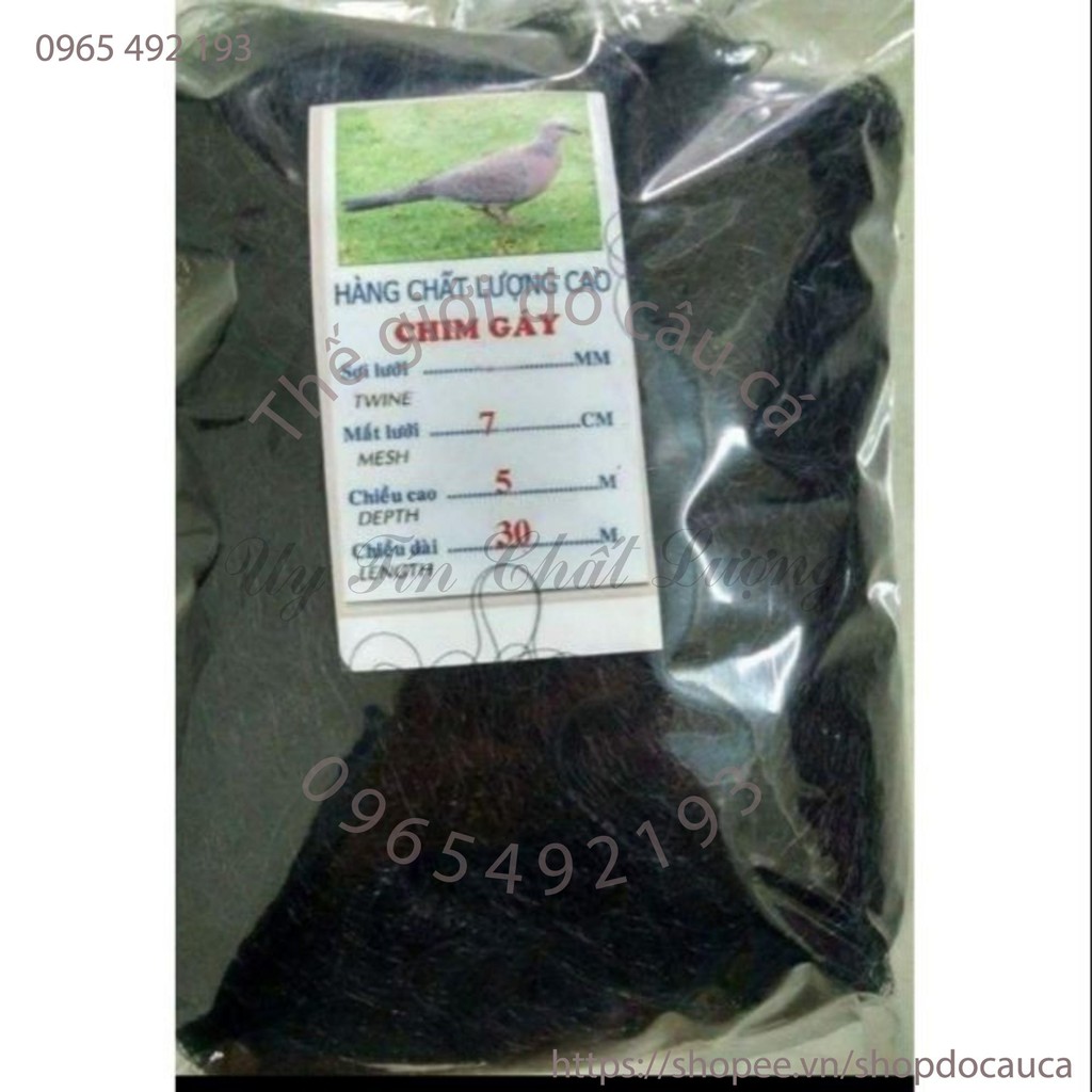 Lưới bẫy chim cu gáy dài 7 cm cao 5m dài 30m