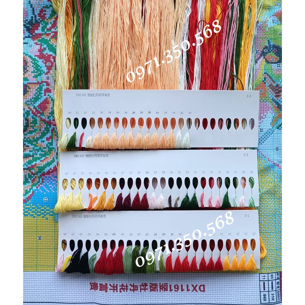 Tranh thêu chữ thập Hoa mẫu đơn DX1161-120x64cm