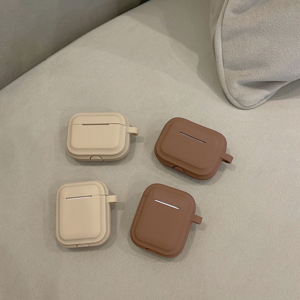 Vỏ Bảo Vệ Hộp Sạc Tai Nghe Bluetooth Airpods 1 / 2 / 3 / pro Bằng Silicon Cứng Màu Trơn Đơn Giản Thời Trang