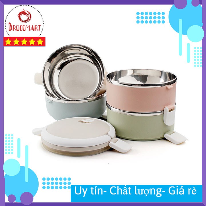 Hộp Đựng Cơm Văn Phòng Giữ Nhiệt, Cặp Lồng Đựng Cơm Bằng Lúa Mạchn Lõi Inox Cao Cấp