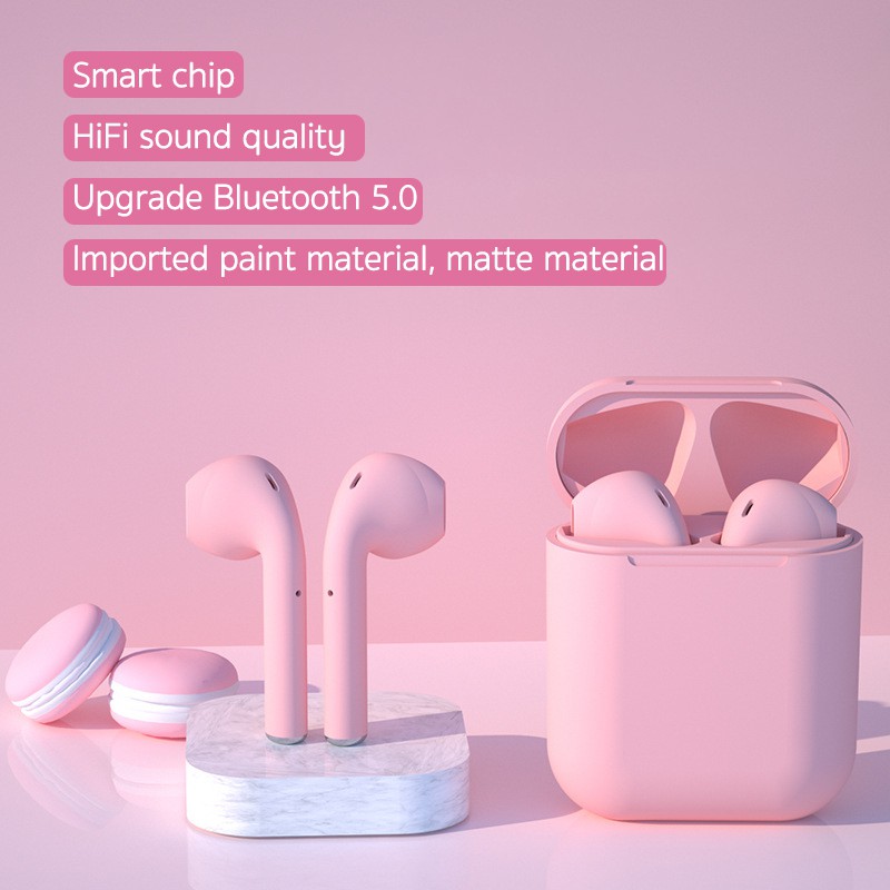 Tai Nghe Bluetooth Không Dây Topewon 12s Màu Bánh Macaron Tích Hợp Hộp Sạc Mạnh Mẽ Cho Android Huawei Iphone