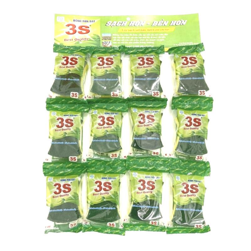 Miếng rửa chén bát bọt biển 3S mềm mịn
