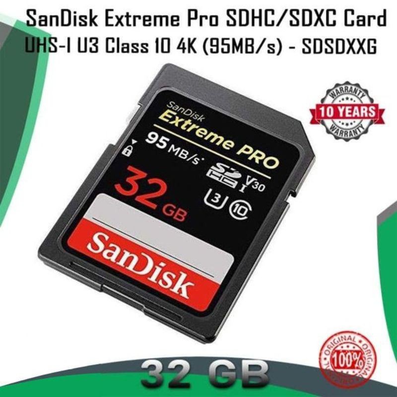 Thẻ Nhớ Sd Mmc Cho Máy Ảnh Sdxc Sandisk Extreme Pro 32 32gb