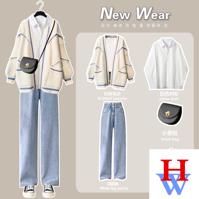 Plus Bộ Áo Khoác Cardigan Len Dệt Kim Dáng Ôm Thời Trang Thu Đông 2022 Cho Nữ Có Size Lớn