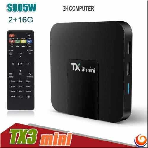 ANDROID TV BOX TX3mini RAM 2GB  ROM 16G Tìm kiếm bằng giọng nói  biến tv thường thành tv thông minh