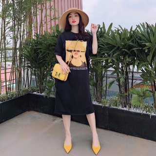 Váy Suông hình cô gái đội mũ ❌❌ chất đẹp❌❌