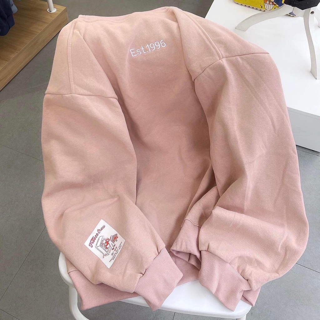 Áo nỉ sweater hồng 1996 dài tay thiết kế thời trang dễ phối đồ