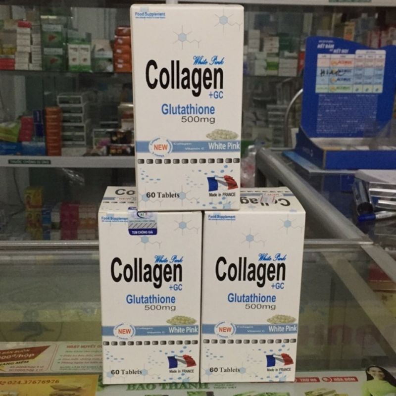 viên uống trắng da collagen+GC, glutathione 500mg (hộp 60 viên)
