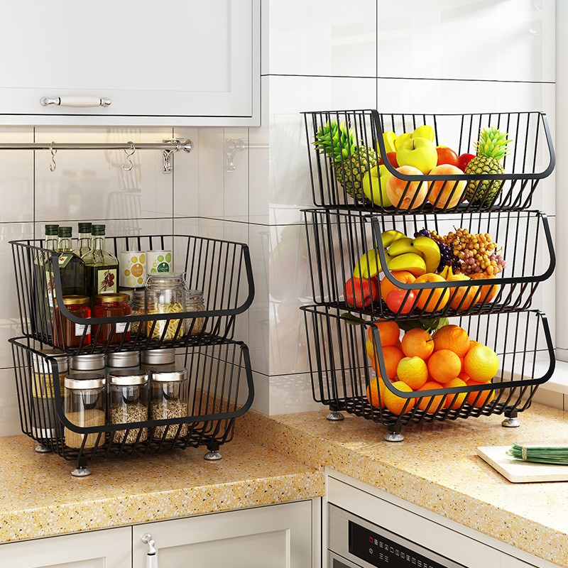 Kệ sắt đựng hoa quả bằng sắt màu trắng, xe đẩy nhiều 2,3,4 tầng nhà bếp, phòng ngủ, đồ dùng cá nhân | BigBuy360 - bigbuy360.vn