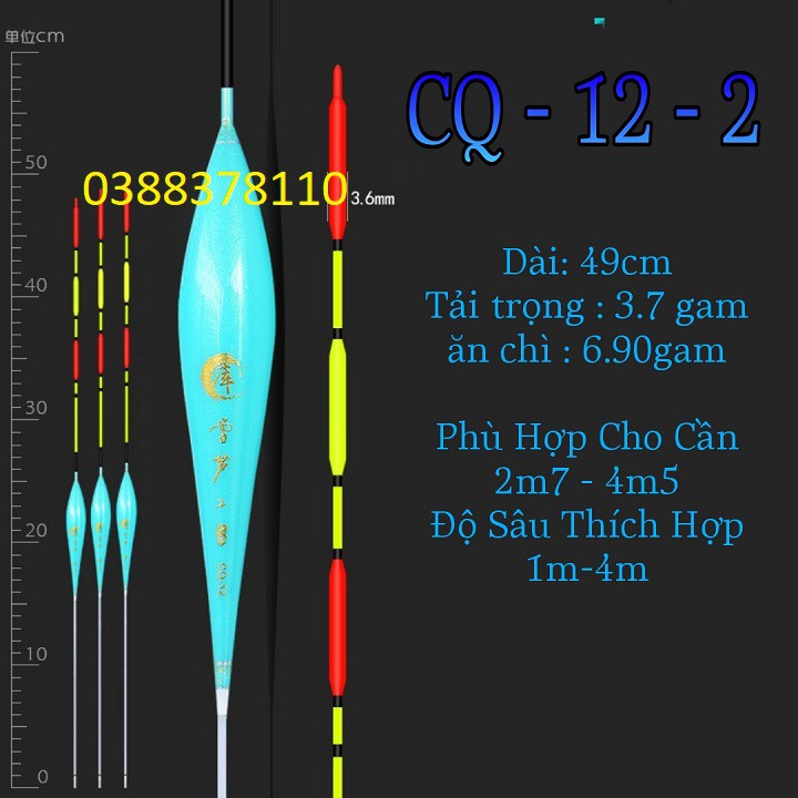 Phao Câu Đài Mã CQ-12 Săn Hàng Tăm Phao Siêu Dài Chống Mỏi Mắt