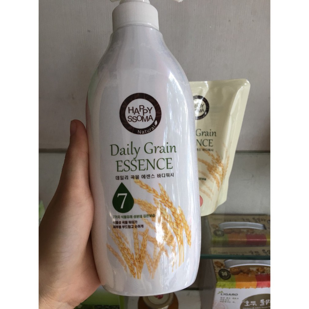 [Flash Sale] Bộ Sữa Tắm Gạo Happy SSoma Hàn Quốc Chai 500ml + Túi 250ml