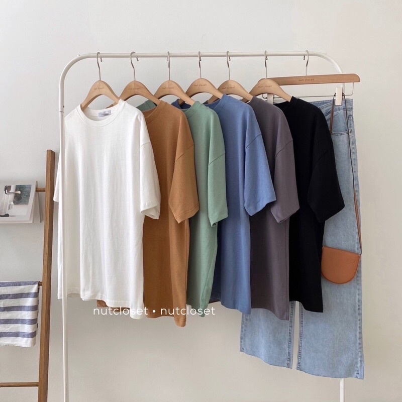 Áo Phông Nam Nữ 3158 Trơn Vải Cotton Khô Cổ Tròn Form Rộng Tay Lỡ Đơn Giản Freesize