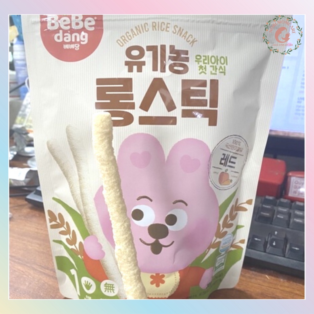 Bánh que ăn dặm gạo lứt hữu cơ Bebedang cho bé 6m+