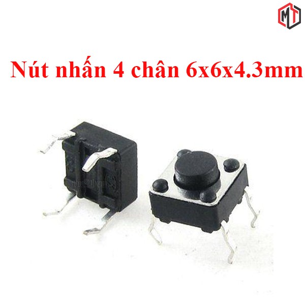 Nút nhấn 4 chân 6x6x4.3mm DIP