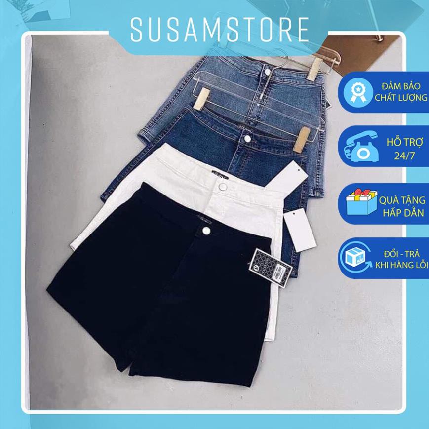 Quần short nữ jean cạp cao form ôm hot 2021 SS108 ་