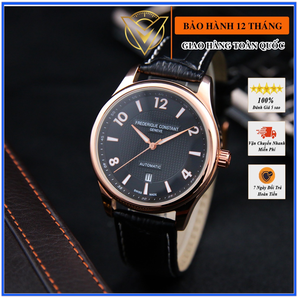 [ New Arrivial ] Đồng Hồ Nam Frederique Constant Dây Da - Có Lịch Ngày, Chống Nước 3atm - Mặt Kính Chống Trầy Xước