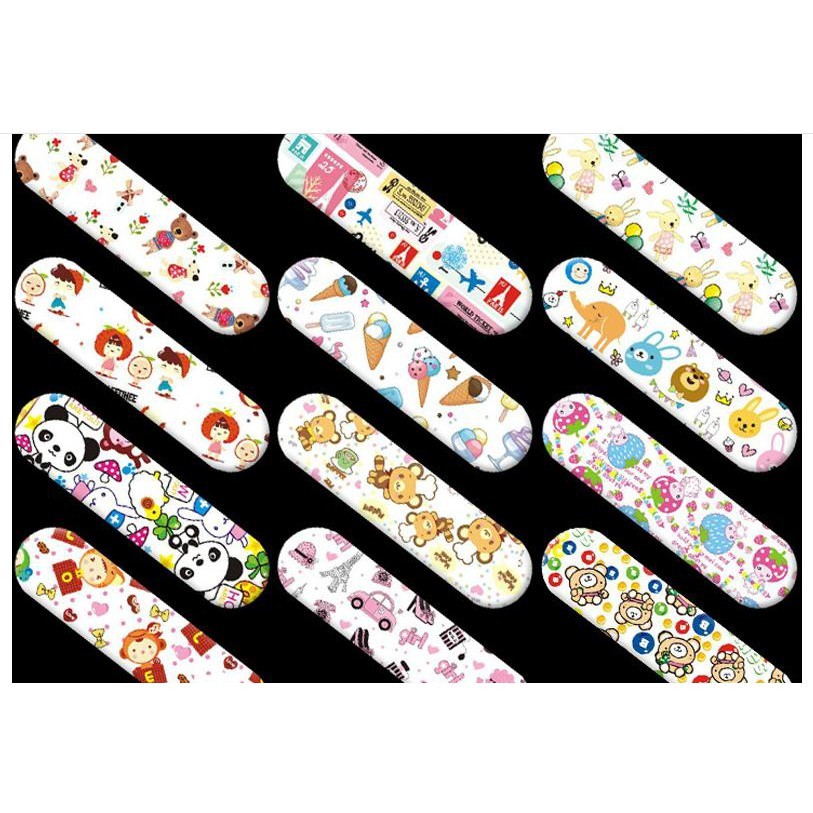 Hộp 100 urgo cá nhân sticker hoạt hình dễ thương,Băng dán y tế, miếng dán vết thương, băng gâu cute trẻ em