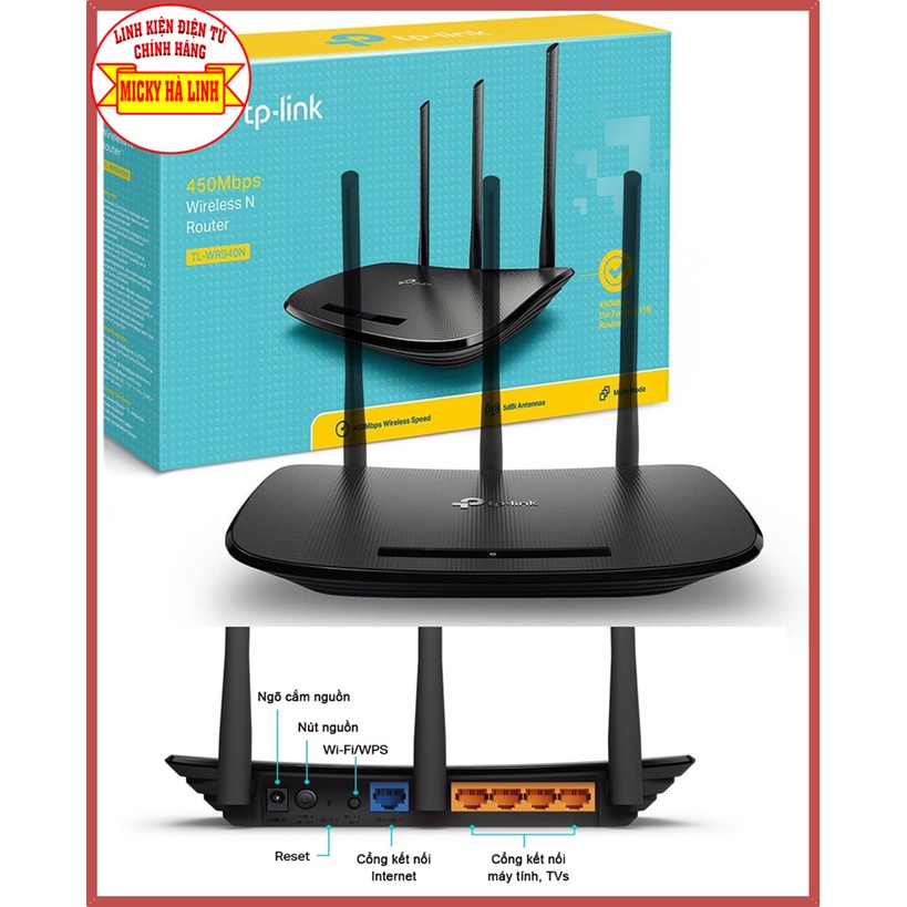 PHÁT WIFI WIRELESS TP-LINK 940N 450Mb 3 ANTEN - CHÍNH HÃNG