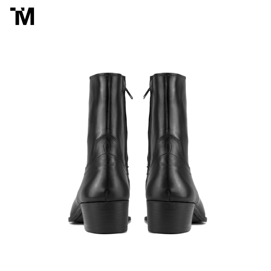 GIÀY BOOTS NAM TARMOR MÀU ĐEN DÂY KÉO BLACK LEATHER ZIPPER BOOTS