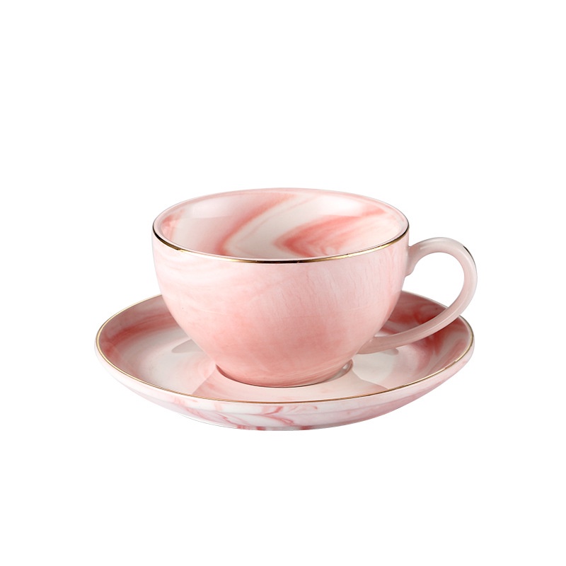 Bộ ấm trà thủy tinh chịu nhiệt, men giả đá màu hồng phấn 600ml