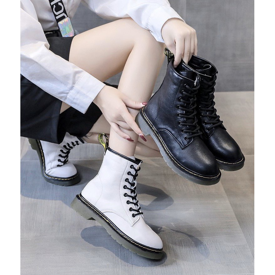 Giày Boots Nữ Da PU Đế Êm Mã H80