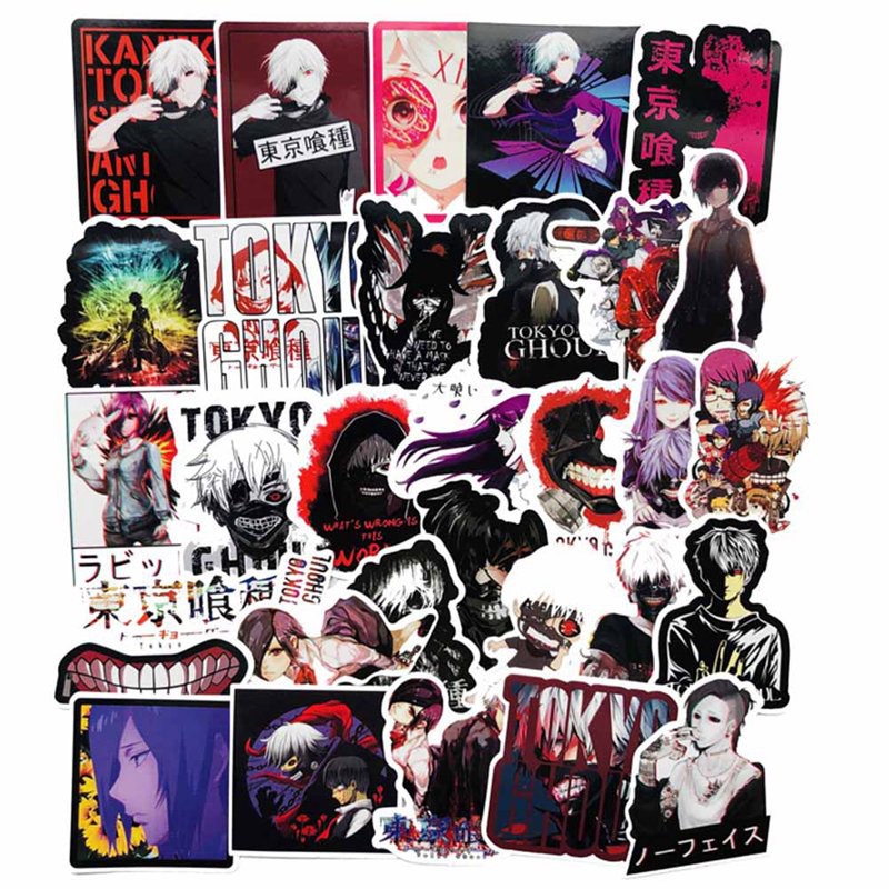 Set 50 sticker dán trang trí hình chủ đề anime Tokyo Ghoul