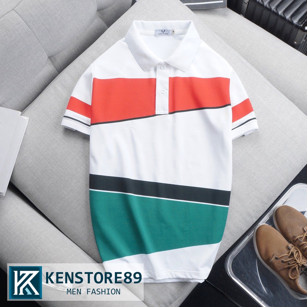Áo thun nam polo có cổ MARC COLOR phối màu độc lạ vải cá sấu gai KENSTORE89 ATP153
