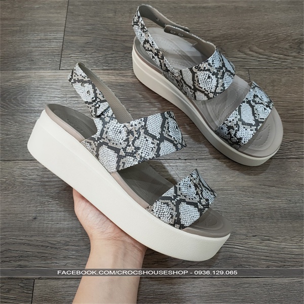 Sandal xuồng crocs brooklyn đế 5 phân cao cấp, sandal cross đế xuồng nữ siêu êm - Cross house