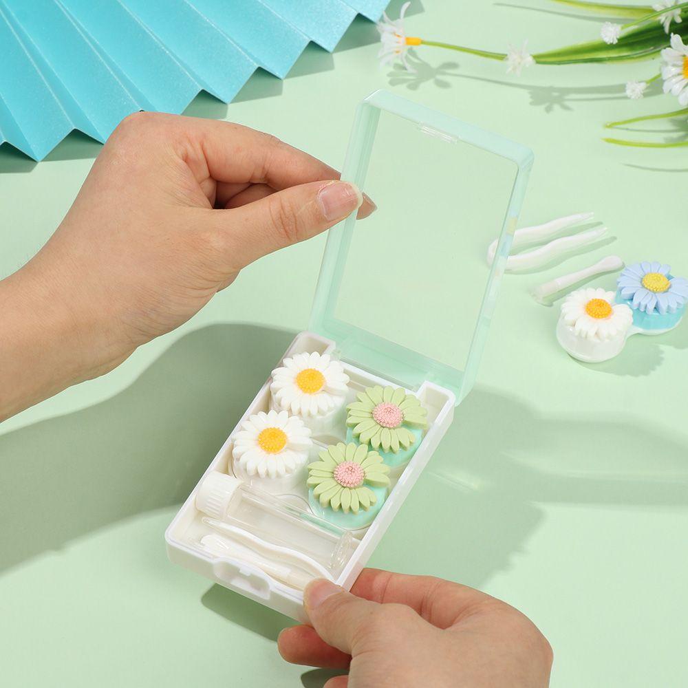 Eutus Hộp Đựng Kính Áp Tròng Hình Hoa Cúc Nhiều Màu Tươi Tắn