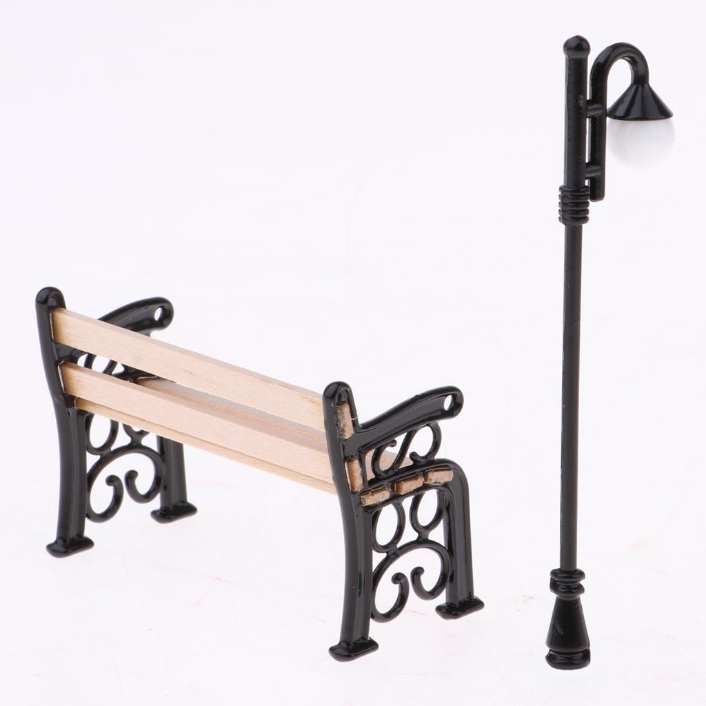 Đồ trang trí Ghế Dài Công Viên Bằng Gỗ Resin Trang Trí Tiểu Cảnh DIY