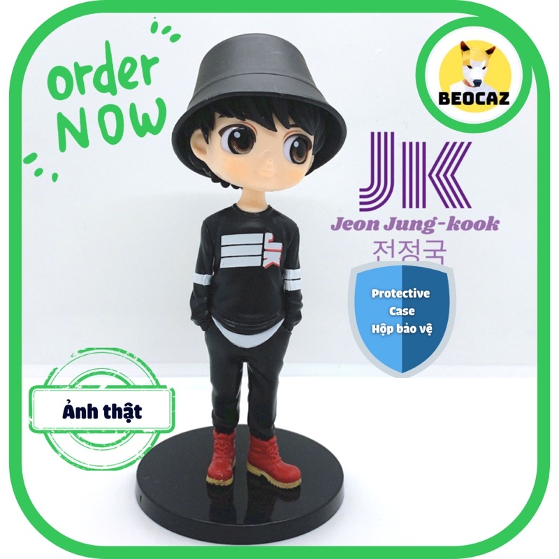 [Full Box Tặng Hộp Bảo Vệ] Mô hình chibi Jungkook JK Jeon Jungkook BTS Bangtan Boys 15 cm dễ thương quà tặng