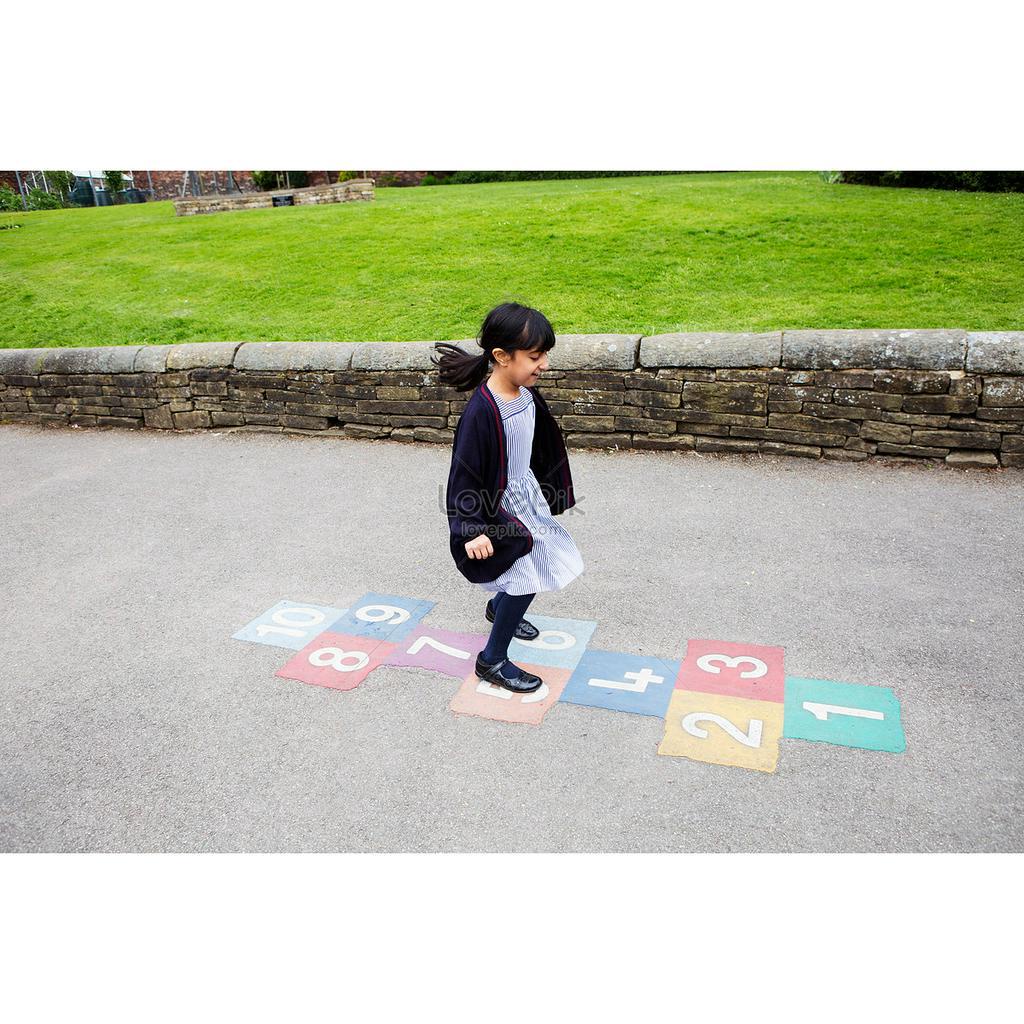 Miếng dán sàn nhà hình số nhảy lò cò độc đáo trang trí nhà cửa / trường mẫu giáo