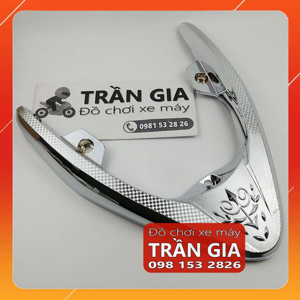 Ốp chụp cảng sau xe Vision đời đầu 2011-2012-2013 tay dắt xi inox - phụ kiện trang trí Vision bản cũ