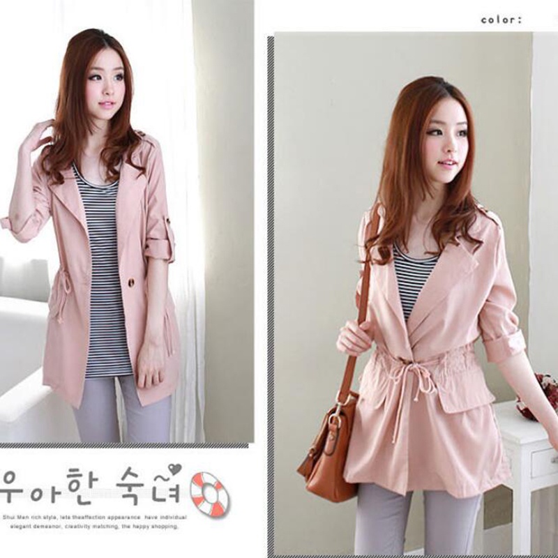 [adorebubble 0610] Korean Women Jacket Loose Outwear Long Sleeve Buttons Casual Autumn Coat Outwear