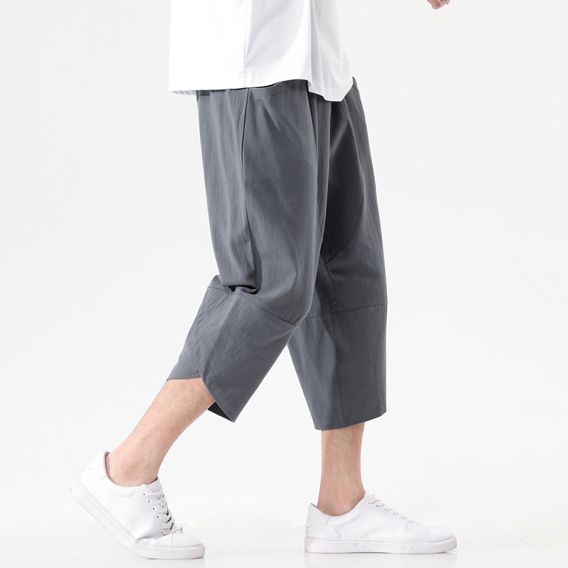 Quần Harem Cotton Lanh Ống Rộng Thoáng Khí Màu Sắc Thời Trang