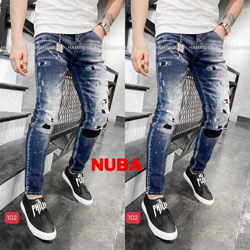 Quần jean nam màu xanh rách xước cao cấp đẹp giá rẻ,quần bò TAKA 102 | BigBuy360 - bigbuy360.vn