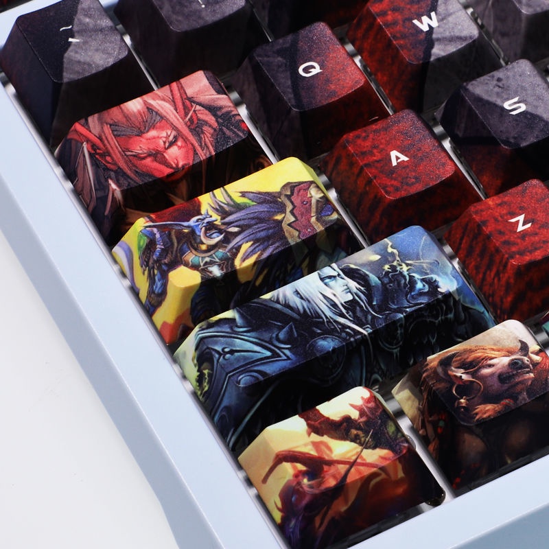 PBT keycap World of Warcraft Theme keycap Anime orc liên minh bộ lạc trò chơi điện tử trò chơi trực tuyến bàn phím cơ keycap 108 phím