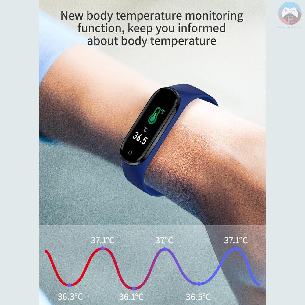 Ê M4 Smart Band Sports Tracker Fitness Bracelet Heart Rate Blood Pressure Sleep Monitor Body Temperature Measure Color Display