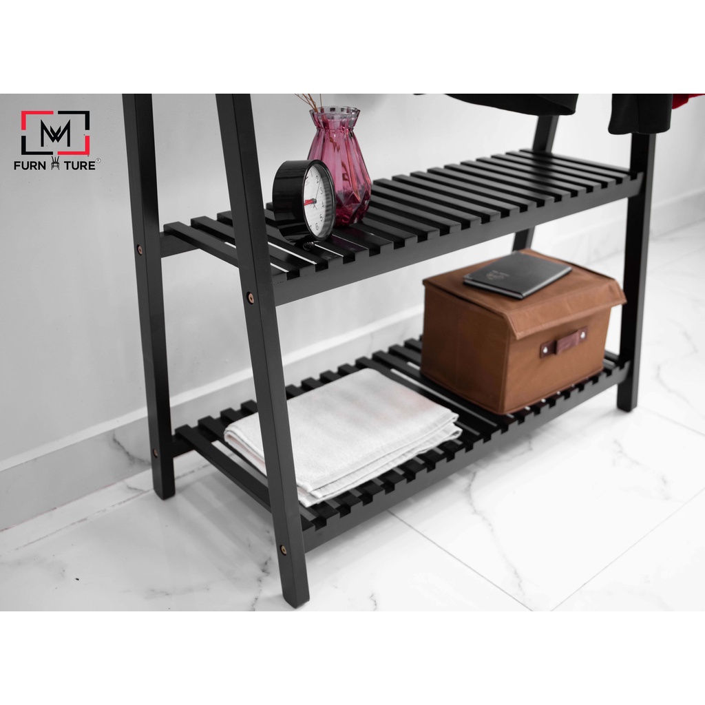 Giá treo quần áo chữ A Hàn Quốc 2 tầng màu đen size 100x38x148 cm thương hiệu MW FURNITURE