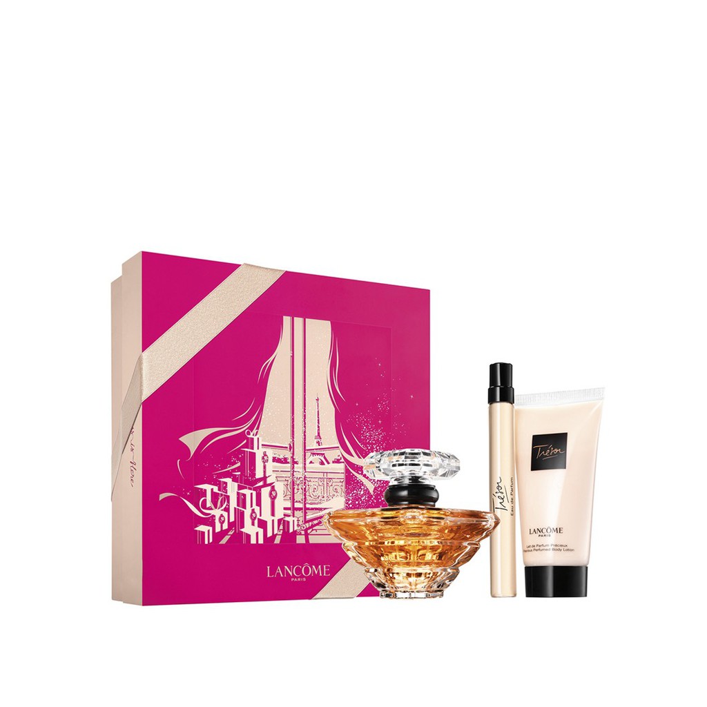 Set 3 món : Nước hoa Lancôme Trésor EDP 50ml, NH mini 10ml, 1 kem dưỡng 50ml