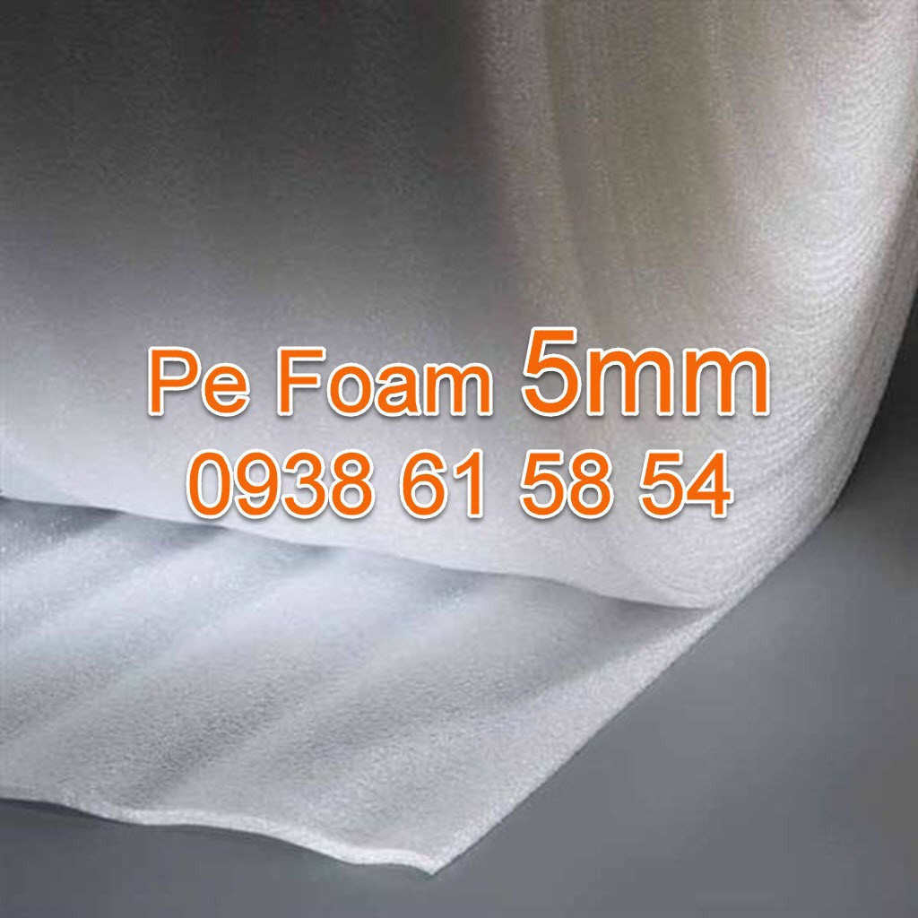 Cuộn Xốp Pe Foam Trắng Dày 5mm Dài 50m rộng 105cm Bọc Hàng