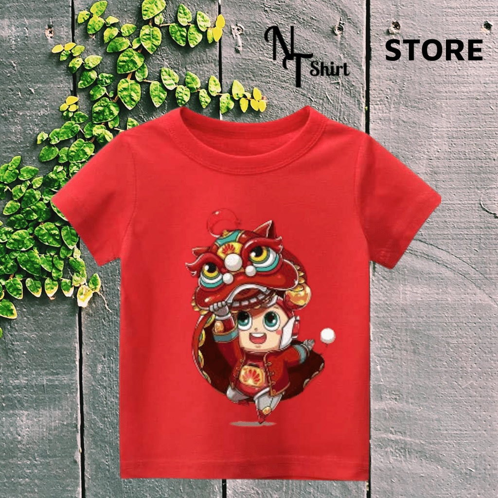 Áo thun cho bé in hình Tết Xuân 2023, Áo cotton mặc mát thoải mái, hình in PET chất lượng NTShirt 08