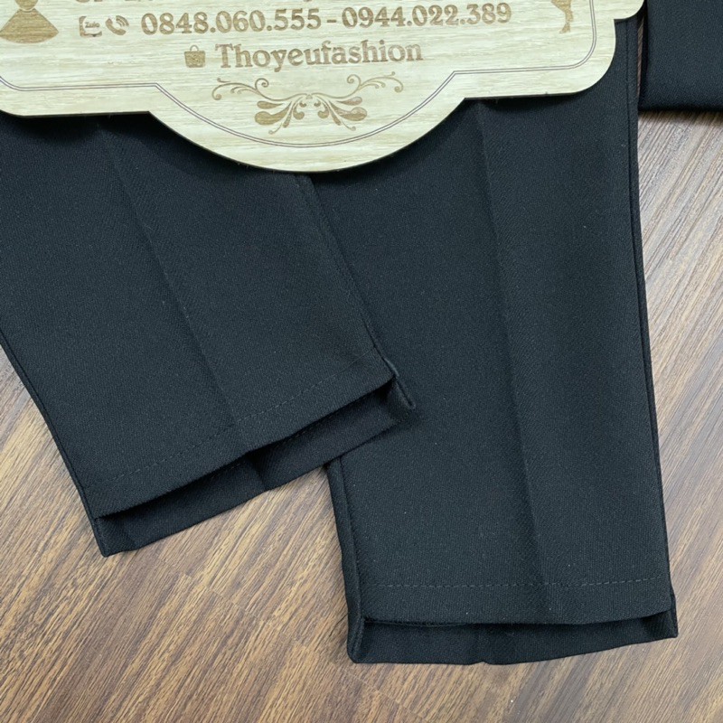 Quần Baggy nữ Vải Korean cạp cao, Quần tây công sở 2 gấu lệch đường may chắc chắn -Ms 02201