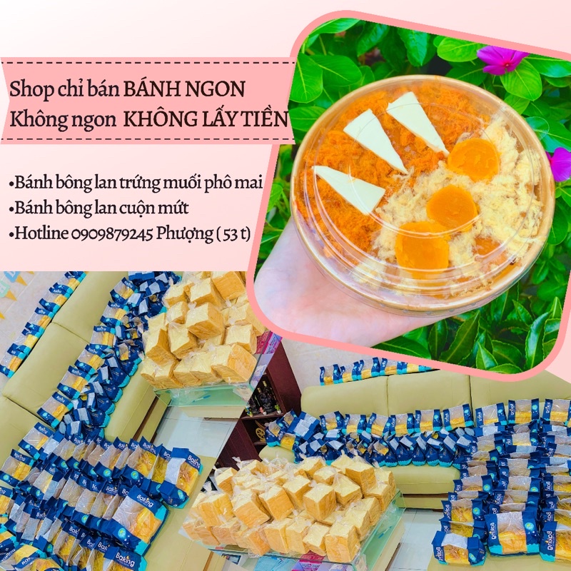 🍀SHIP NHANH HCM - Bánh bông lan trứng muối phô mai chà bông (Bếp của Ngoại)