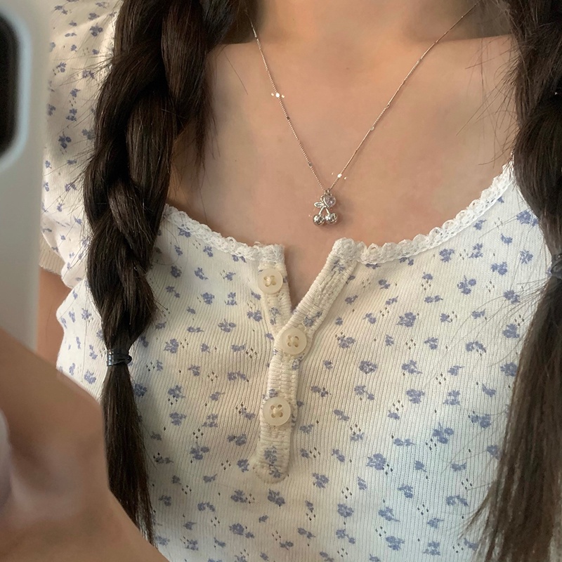 Vòng cổ mặt hình quả cherry phong cách hip hop cá tính