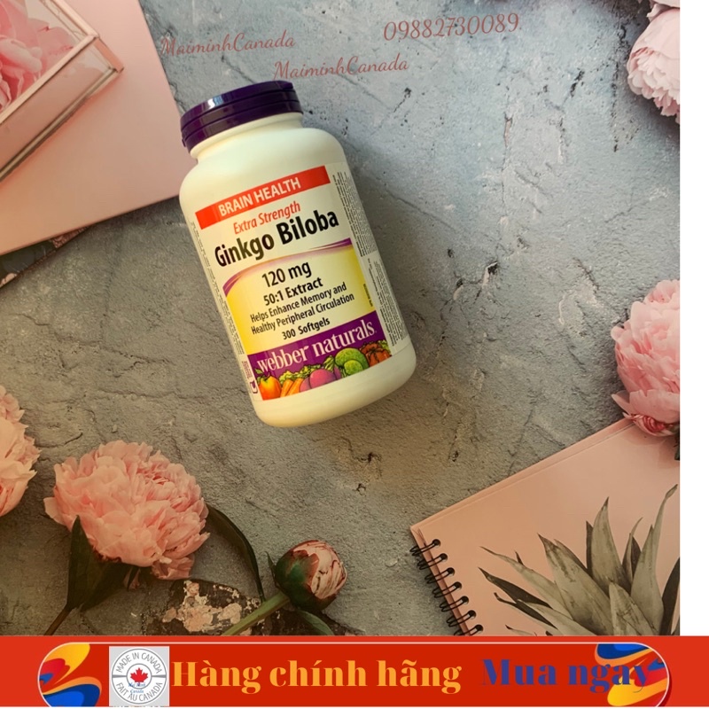 Viên uống bổ não Ginkgo Biloba 120mg Webber Natural date 3/2027