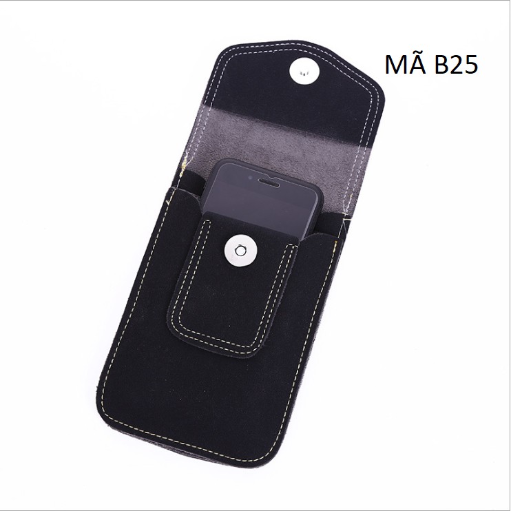Bao da đựng điện thoại MÃ B25 Da Lộn, Mềm, Túi Mini Đeo Hông nhiều Ngăn Tiện Dụng | BigBuy360 - bigbuy360.vn